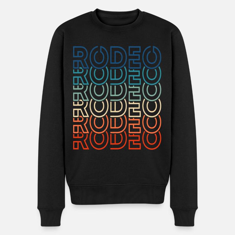 Rodéo Retro Texte Cowboy - Pull Premium bio Homme - noir