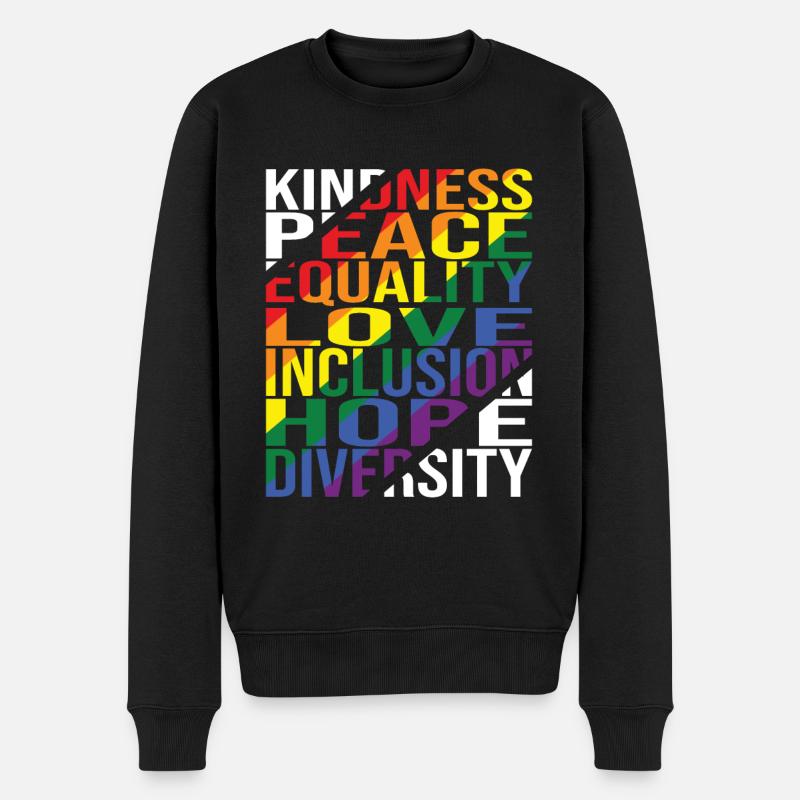 Kindness Peace Equality Love Inclusion Hope Divers - Männer Premium Bio Pullover - Schwarz