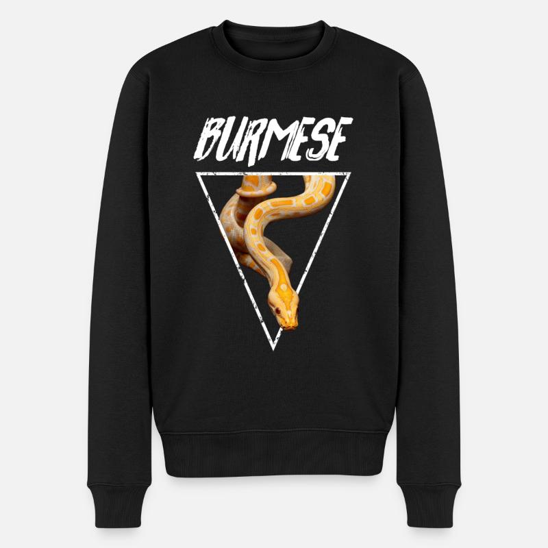 Burmese Python Snake Owner - Men's Premium Organic Jumper - black