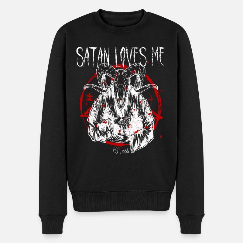 Satanist Baphomet Satanismus - Männer Premium Bio Pullover - Schwarz