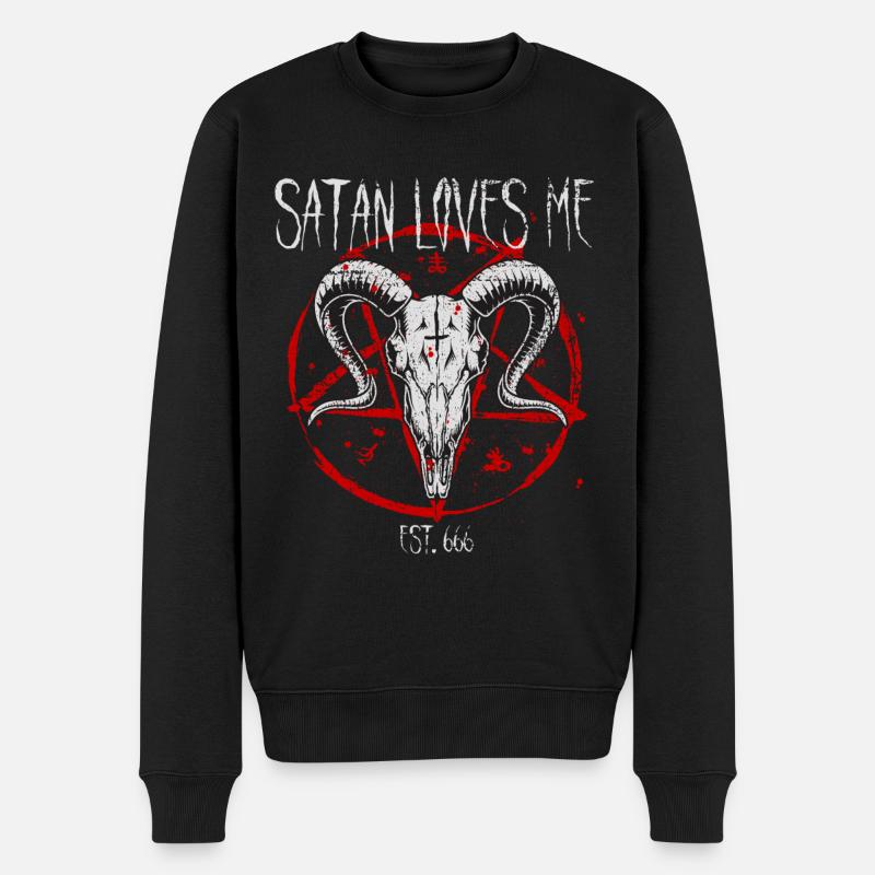 Satanist Baphomet Satanisme Satan m’aime - Pull Premium bio Homme - noir