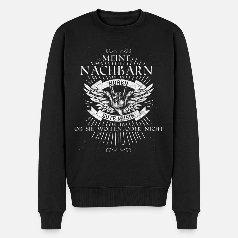 Metal Musik - Männer Premium Bio Pullover - Schwarz