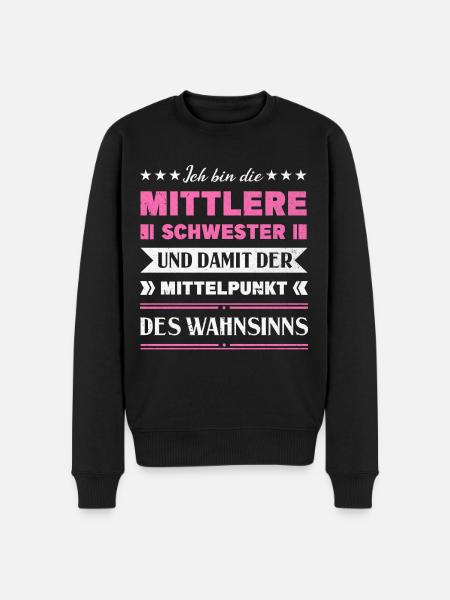 Mittelkind Sandwichkind Mittlere Schwester - Männer Premium Bio Pullover - Schwarz
