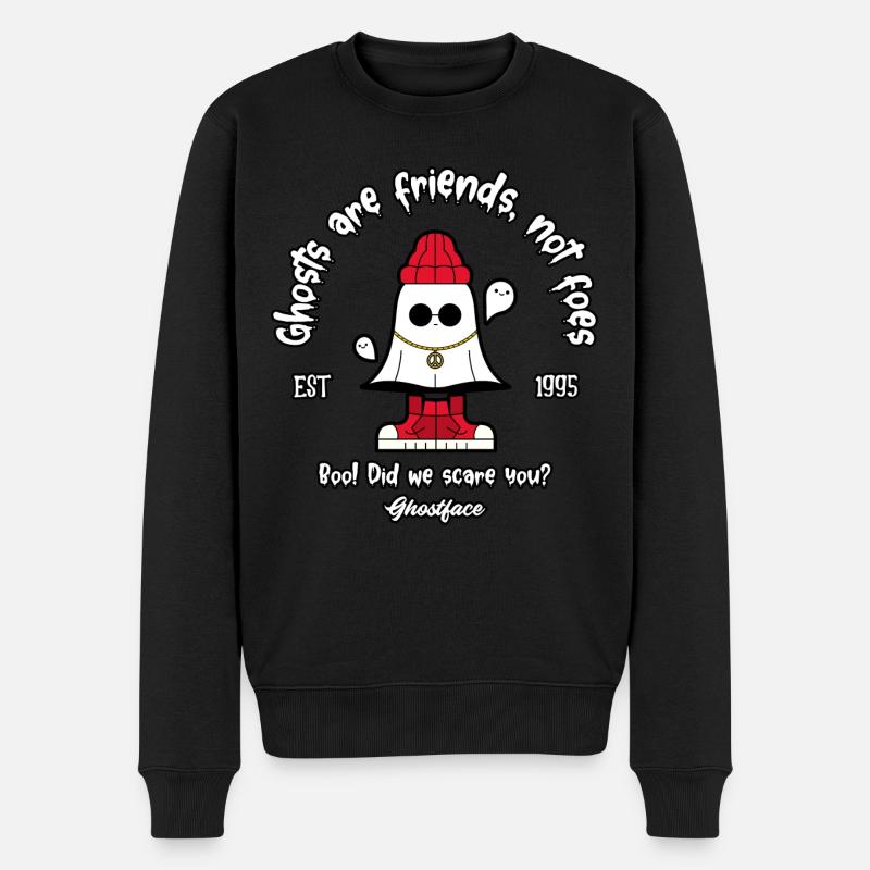 Ghosts are friends, not foes - Ghostface - Männer Premium Bio Pullover - Schwarz