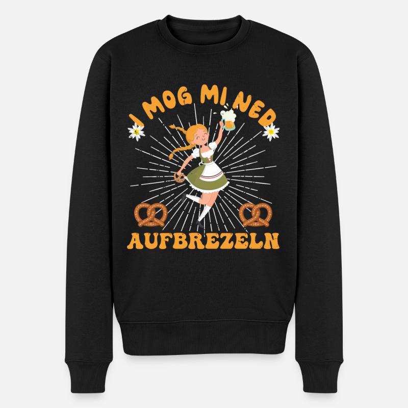I Mog Mi Ned Aufbrezeln Dirndl - Männer Premium Bio Pullover - Schwarz