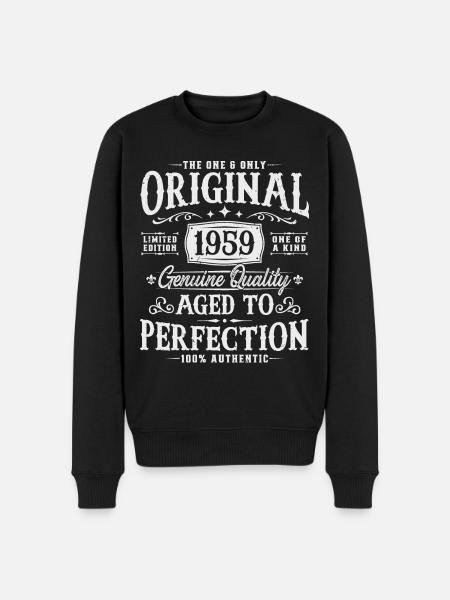 Original 1959 Vintage Vintage fødselsdagsgave - Økologisk premium-sweatshirt til mænd - sort