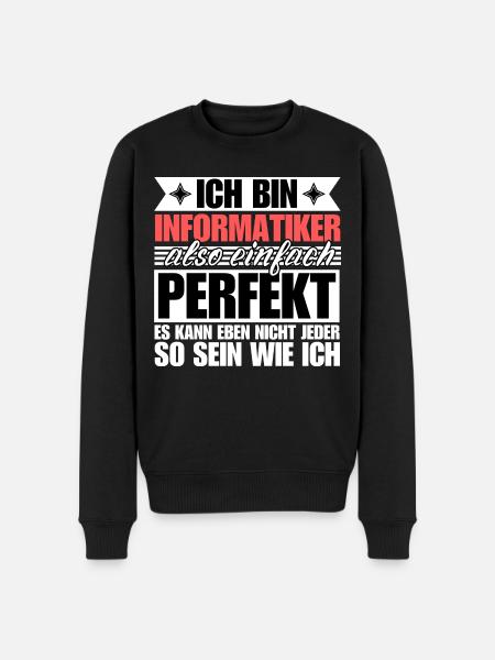 Perfekter Informatiker - Männer Premium Bio Pullover - Schwarz