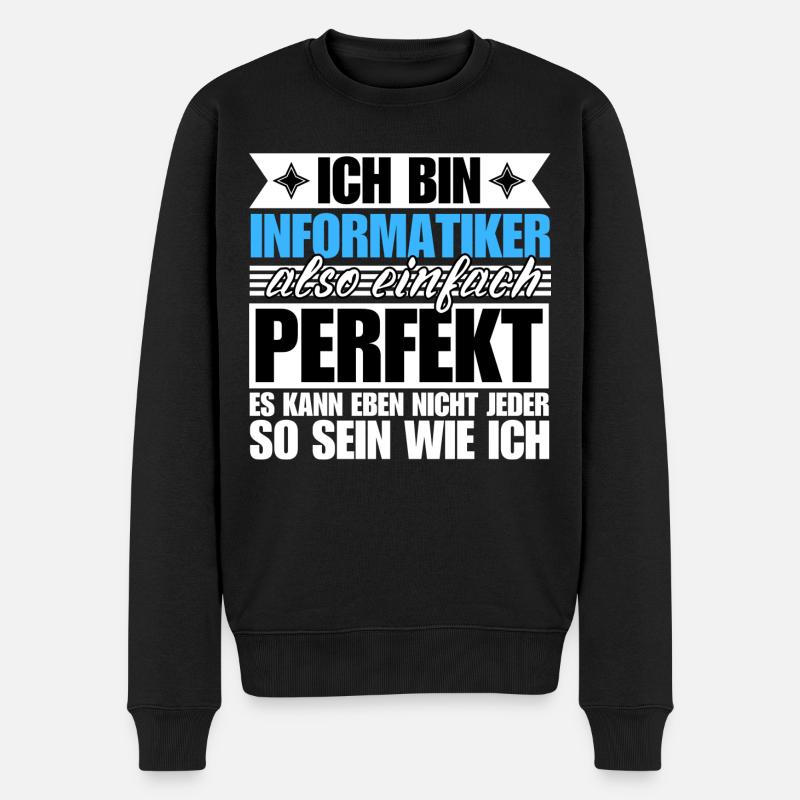 Perfekter Informatiker - Männer Premium Bio Pullover - Schwarz