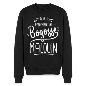 bogosse Malouin cadeau Saint-Malo 35 - Pull Premium bio Homme - noir - Devant - Nico (187cm)
