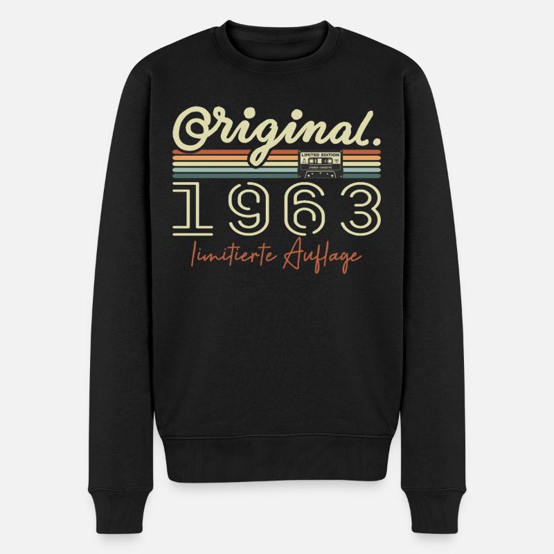 Original 1963 Vintage 1963 Geburtstag Retro 1963 - Männer Premium Bio Pullover - Schwarz