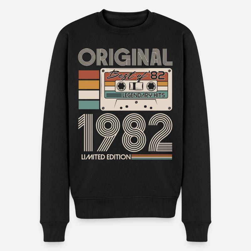 1982 Vintage Vintage Retro Cadeau d’anniversaire - Pull Premium bio Homme - noir