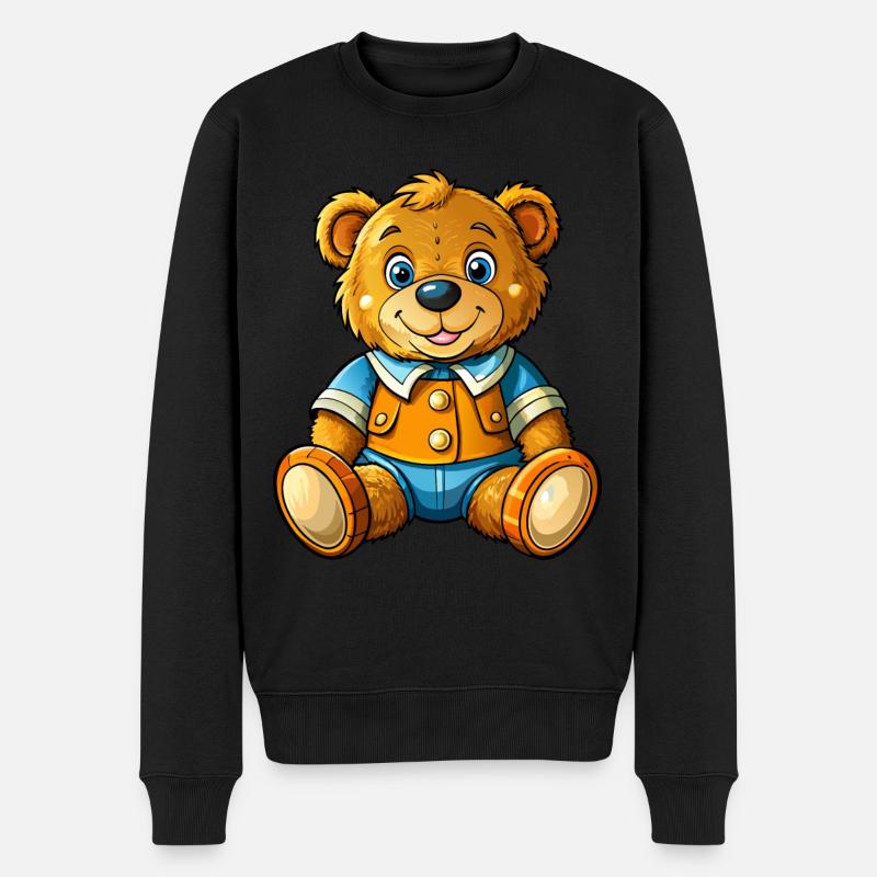 Süßer Teddy - Männer Premium Bio Pullover - Schwarz