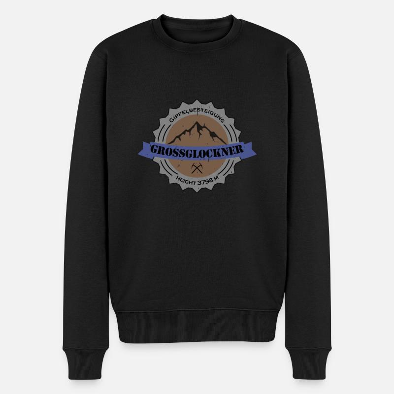 Gipfelbesteigung Großglockner Height 3798 m - Männer Premium Bio Pullover - Schwarz