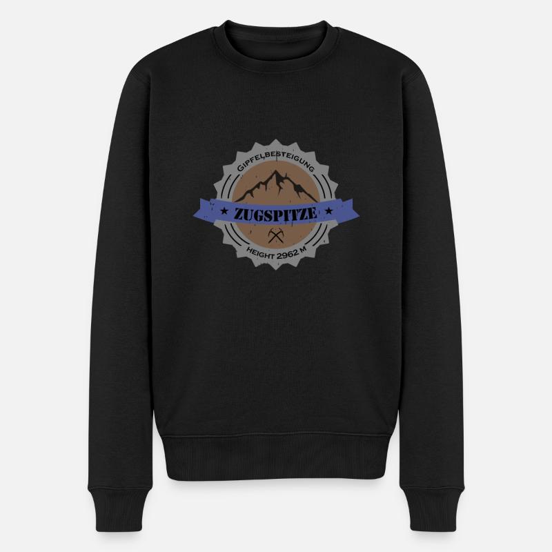 Gipfelbesteigung Zugspitze Height 2962 m Vintage - Männer Premium Bio Pullover - Schwarz