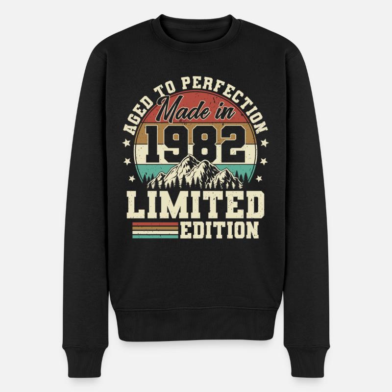 1982 Vintage Born Vintage Cadeau d’anniversaire - Pull Premium bio Homme - noir