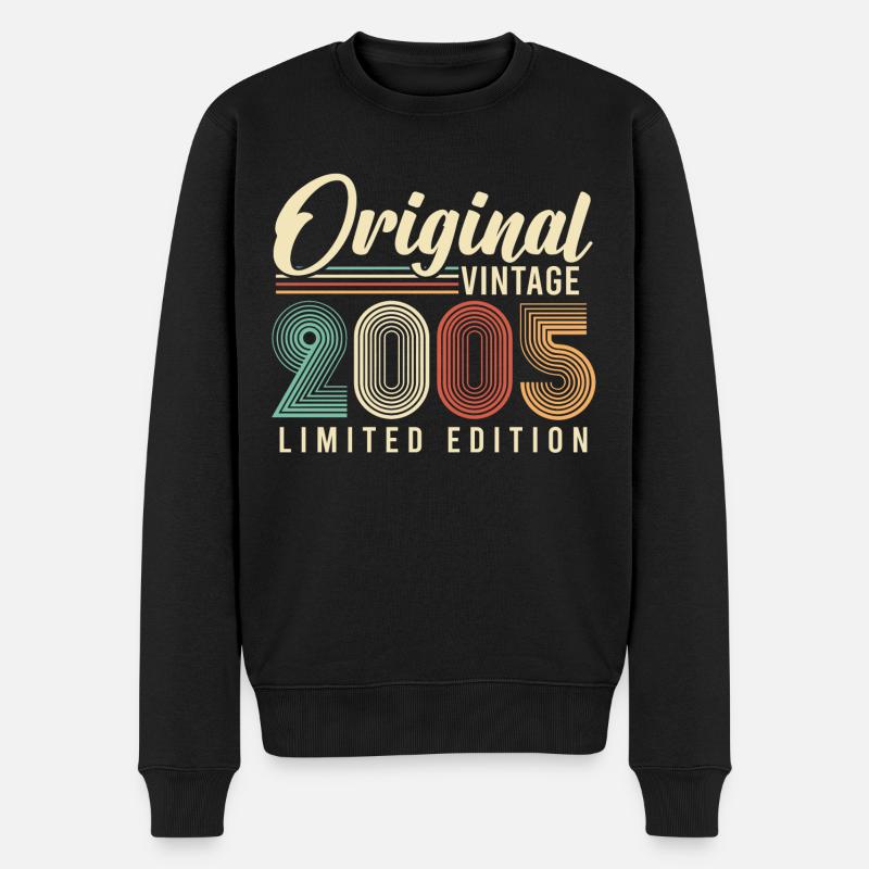 2005 Jahrgang Vintage Geburtstag Geschenk Retro - Männer Premium Bio Pullover - Schwarz