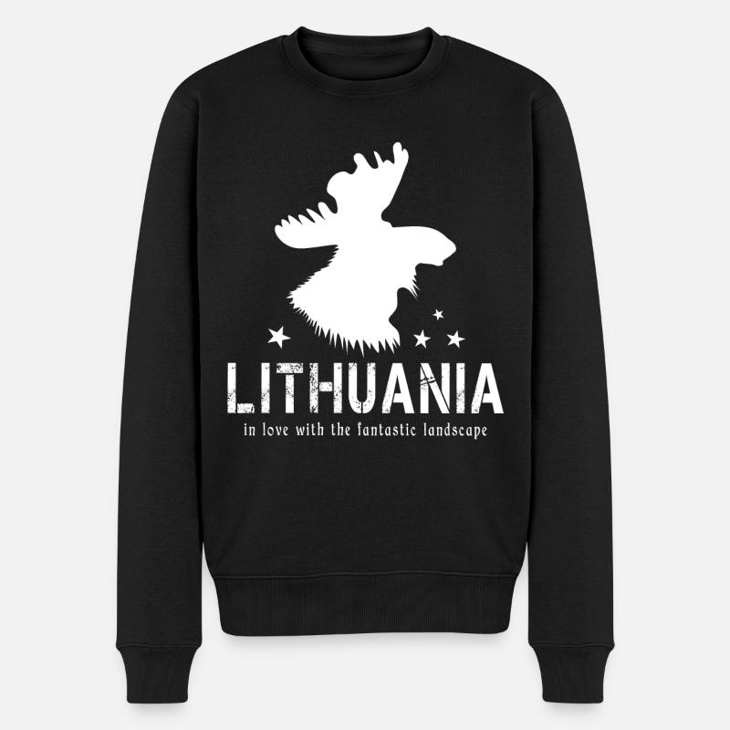 Lituanie Lituanien - Pull Premium bio Homme - noir