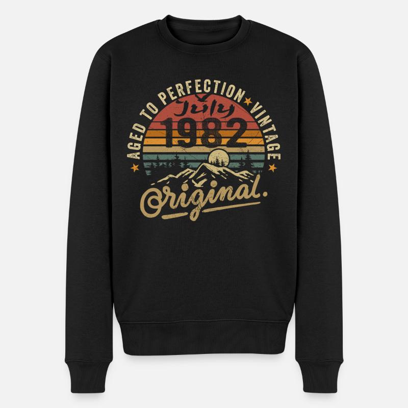 Juli 1982 July 1982 Geburtstag juli 1982 - Männer Premium Bio Pullover - Schwarz