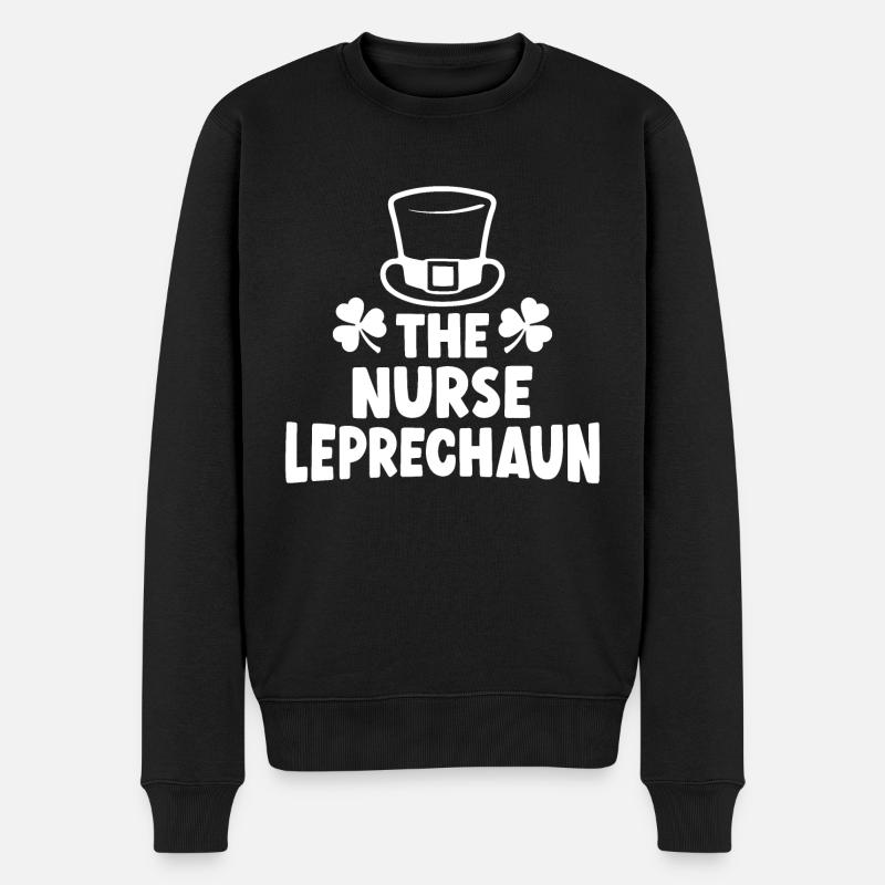 Die Krankenschwester Leprechaun - Männer Premium Bio Pullover - Schwarz