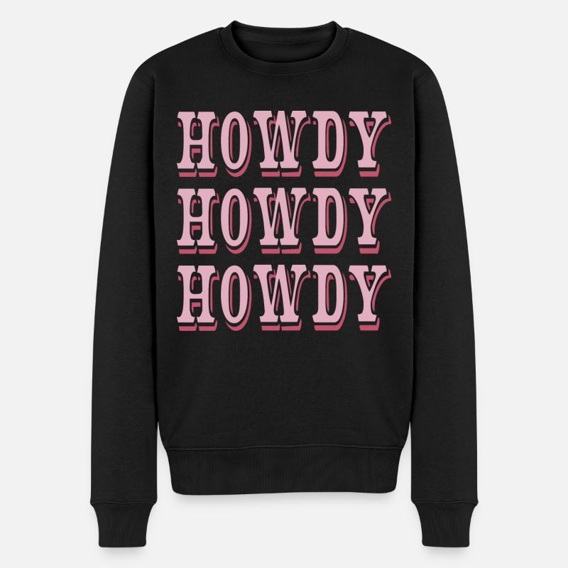 Howdy - Männer Premium Bio Pullover - Schwarz