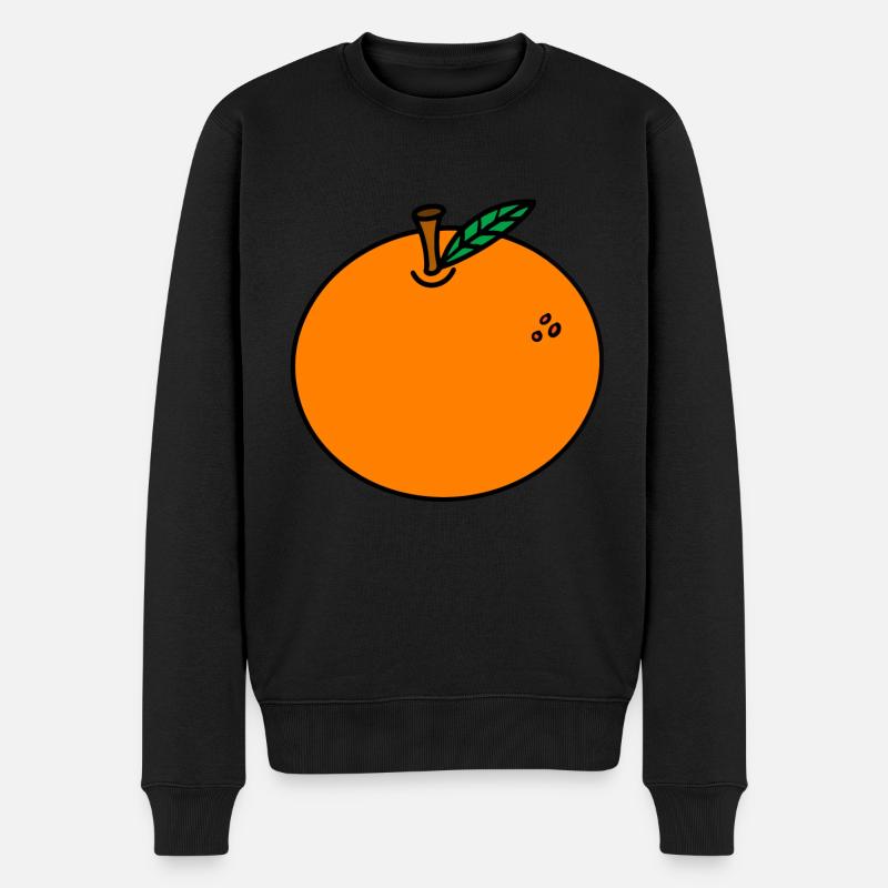 Apfelsine - Mandarine - Männer Premium Bio Pullover - Schwarz