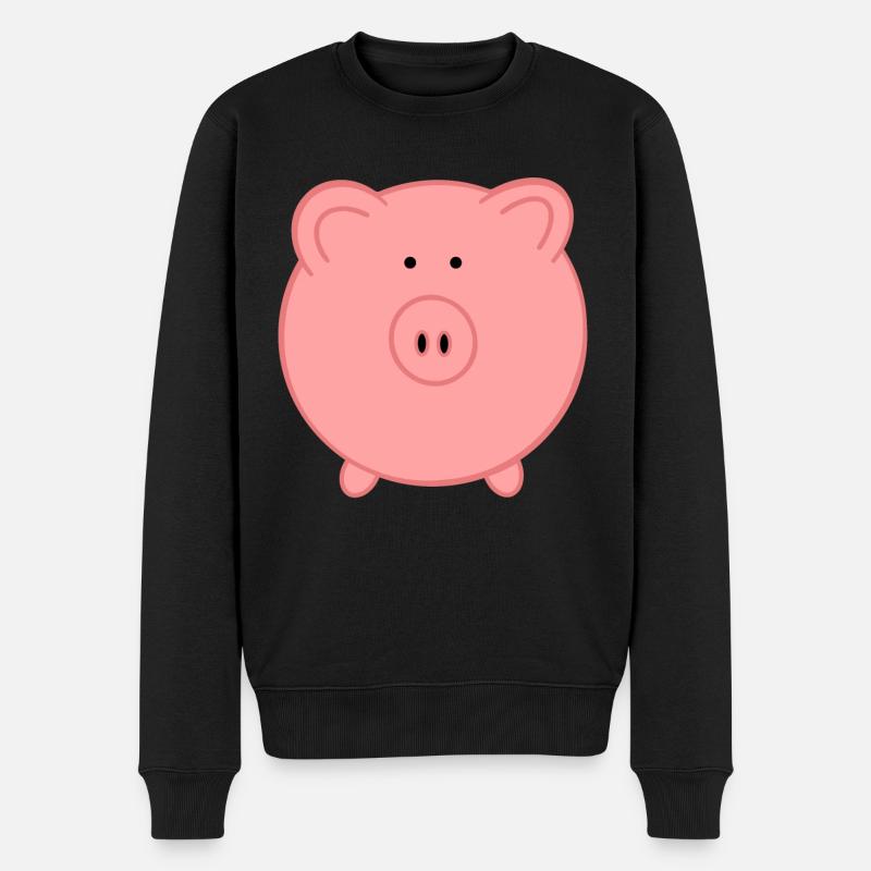 Glücksschweinchen schwein schweinchen - Männer Premium Bio Pullover - Schwarz