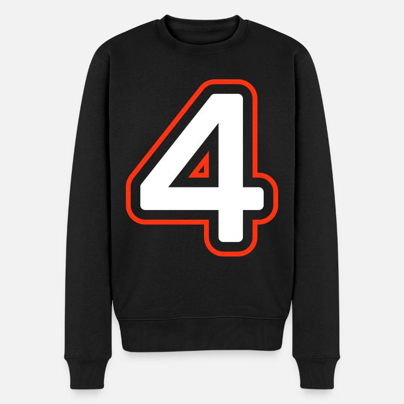 4 Zahl symbol - Männer Premium Bio Pullover - Schwarz