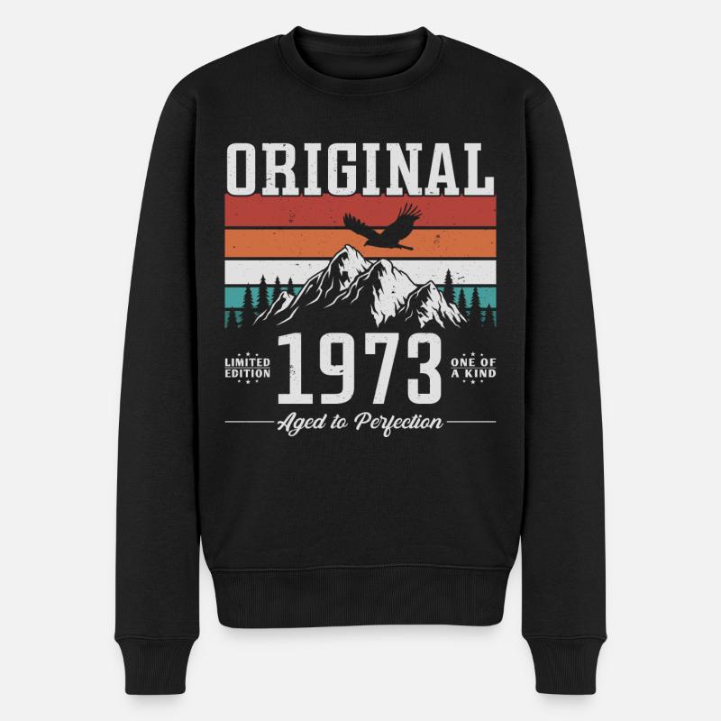 Original 1973 Jahrgang Vintage Retro Geburtstag - Männer Premium Bio Pullover - Schwarz