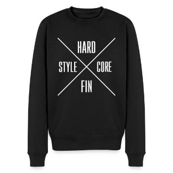 HHF-Logo 3 - Männer Premium Bio Pullover - Schwarz - Vorne - Nico (187cm)