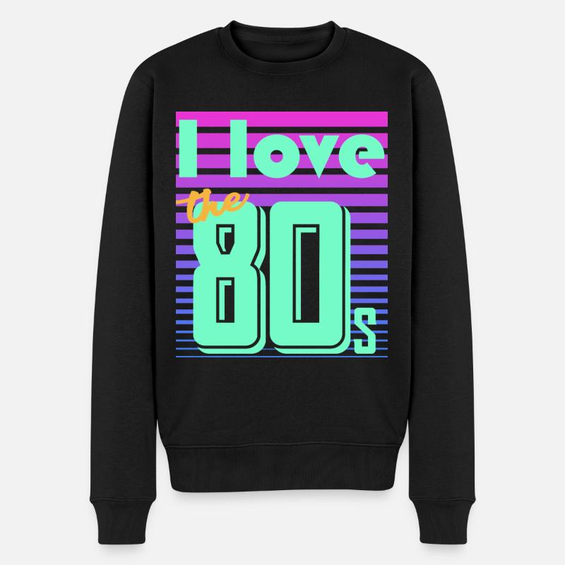 neon retro - Männer Premium Bio Pullover - Schwarz