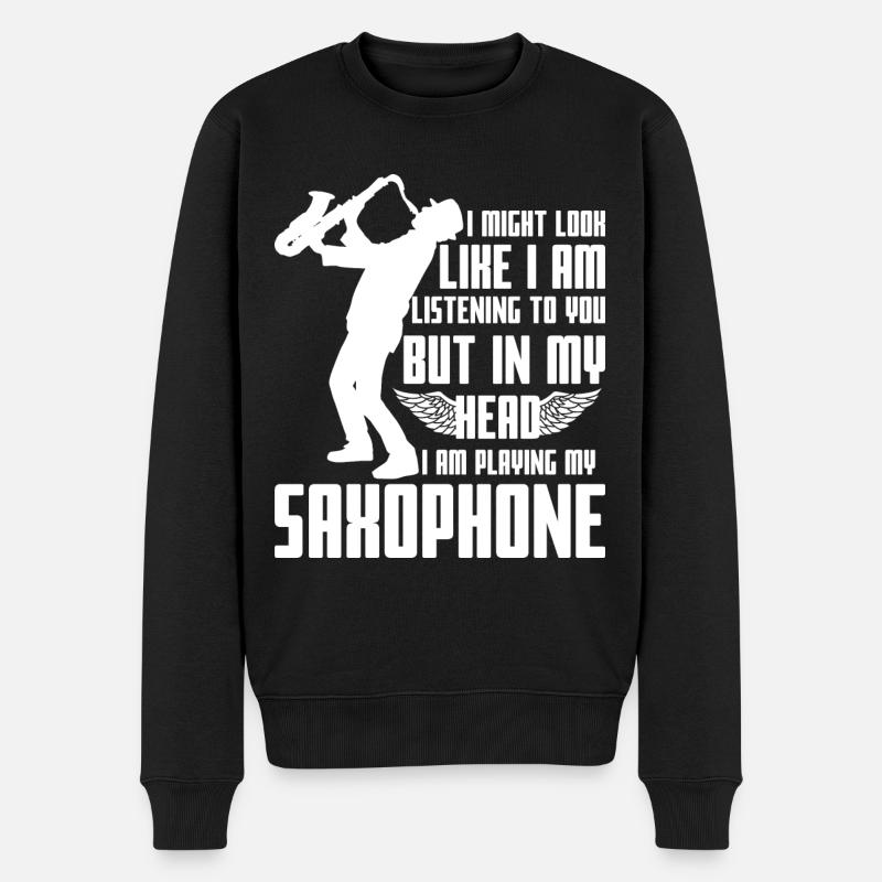 Dicton Saxophone - Pull Premium bio Homme - noir