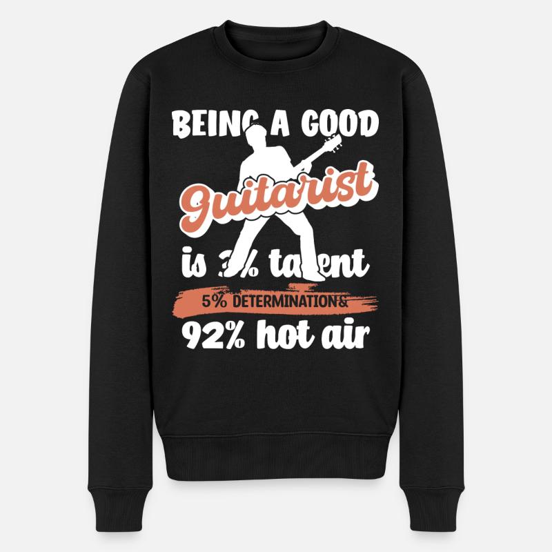 Spruch lustig Gitarrenspieler - Männer Premium Bio Pullover - Schwarz