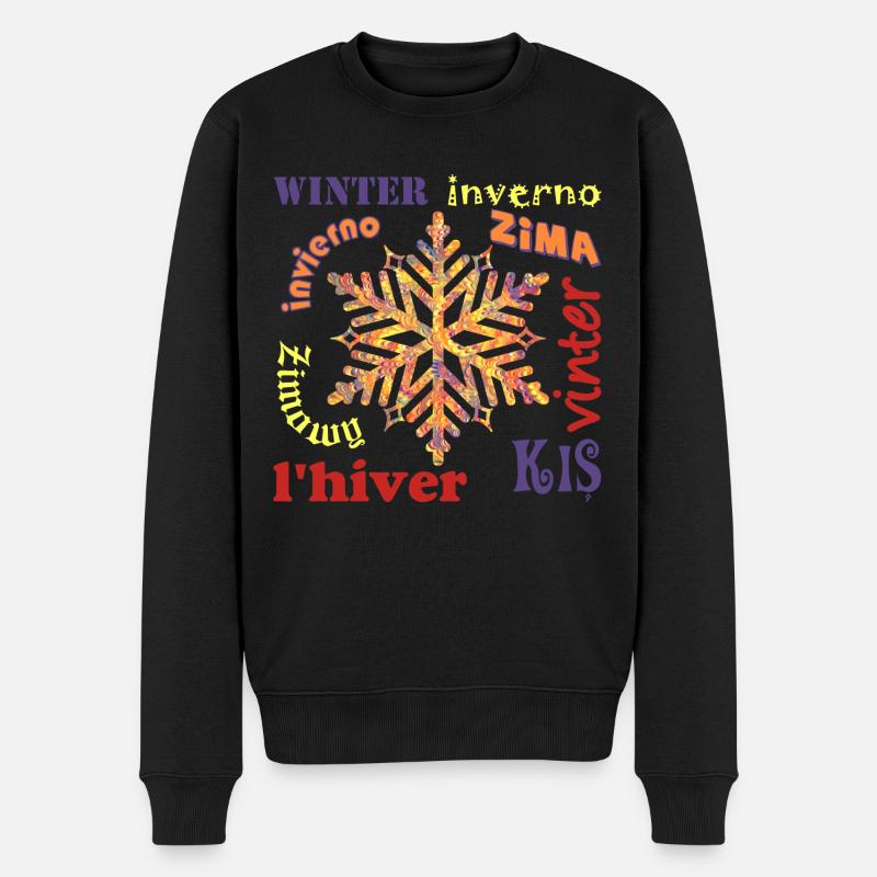 Hiver multilingue E 53 - Pull Premium bio Homme - noir