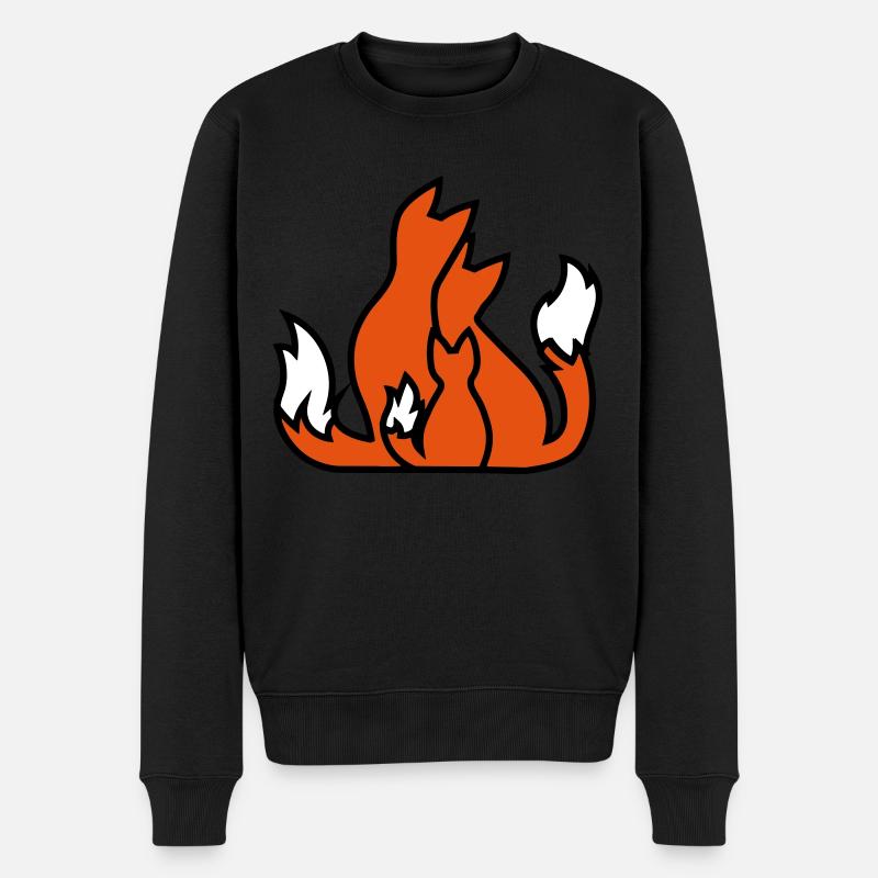 Fuchsfamilie fox family Geschenkidee gift idea - Männer Premium Bio Pullover - Schwarz