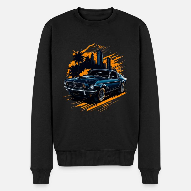 Klassischer Sportwagen - Männer Premium Bio Pullover - Schwarz