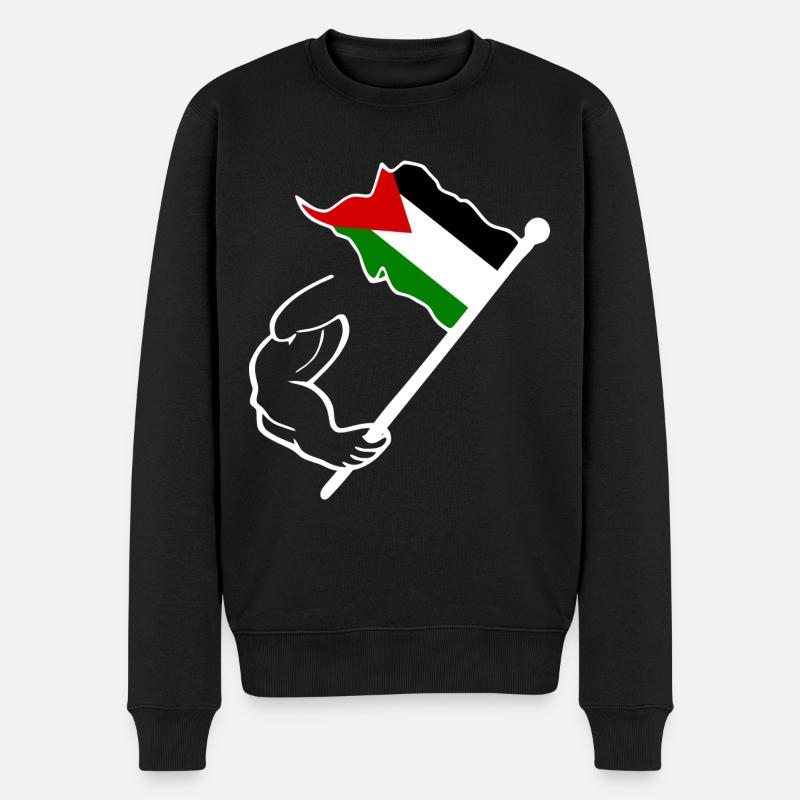 Free palestine - Männer Premium Bio Pullover - Schwarz