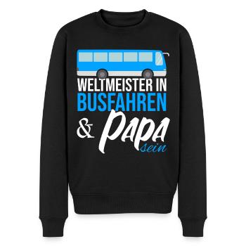 Busfahrer Papa Vater Schulbus Vatertag - Männer Premium Bio Pullover - Schwarz - Vorne - Nico (187cm)