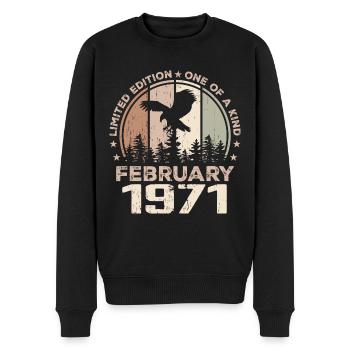 Unvergleichlich seit Februar 1971, 53. Jahrestag - Männer Premium Bio Pullover - Schwarz - Vorne - Nico (187cm)