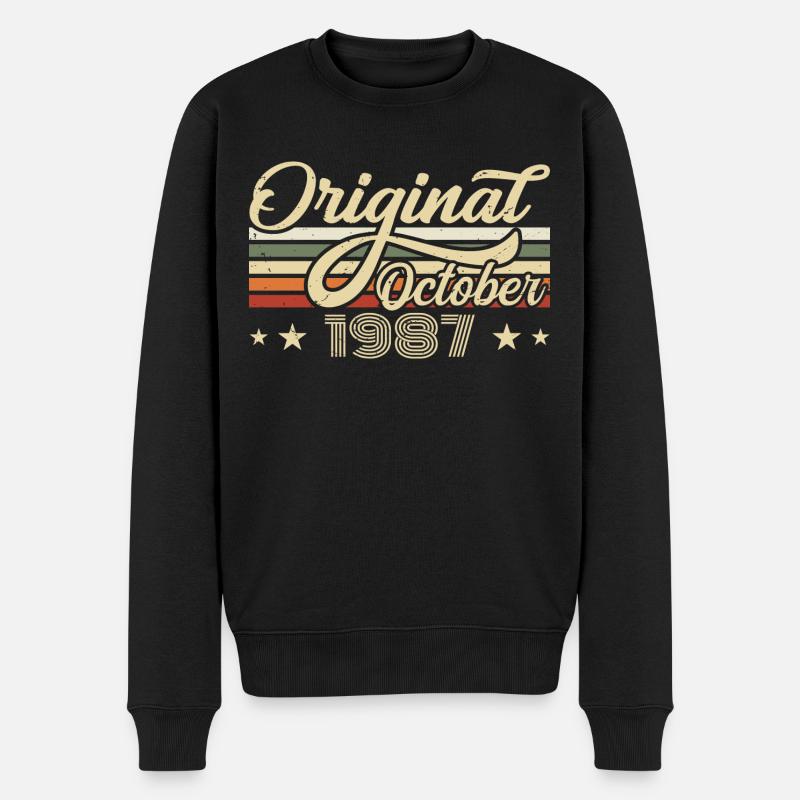 Octobre 1987 Anniversaire en Octobre - Octobre 1987 - Pull Premium bio Homme - noir