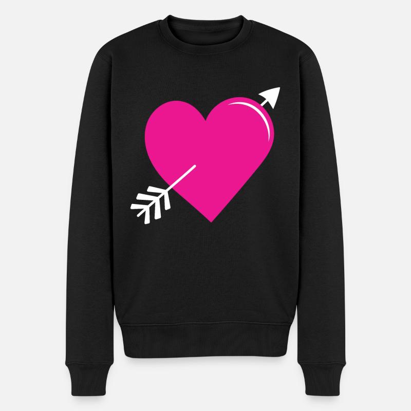 Flèche Coeur Rose - Pull Premium bio Homme - noir