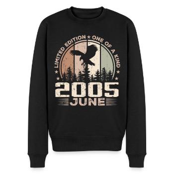 Unvergleichlich seit Juni 2005, 19-jähriges Jubiläum - Männer Premium Bio Pullover - Schwarz - Vorne - Nico (187cm)