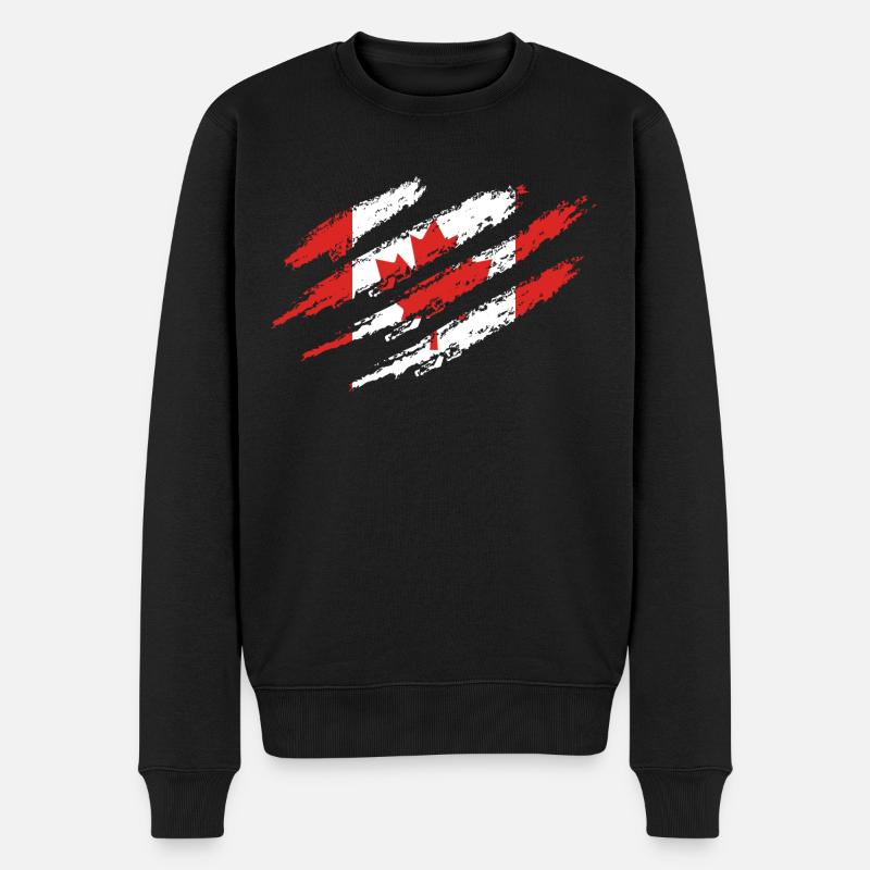 Canada drapeau à gratter feuille d'érable feuille d'érable - Pull Premium bio Homme - noir