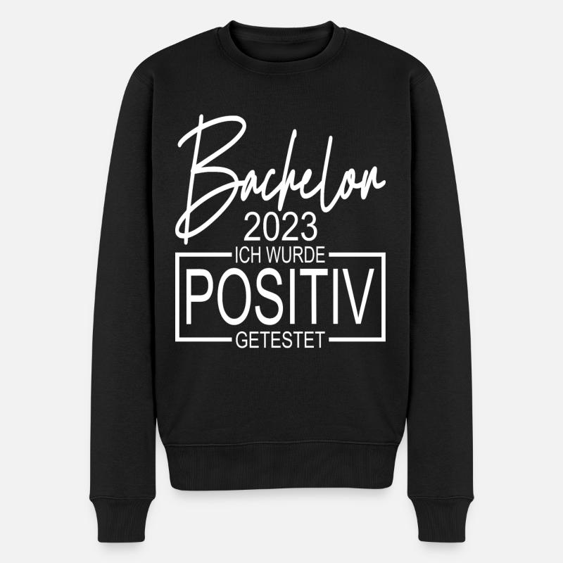 Bachelor 2023 Ich wurde positiv getestet - Männer Premium Bio Pullover - Schwarz