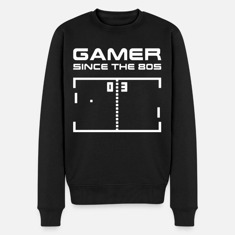 Retro Gamer 80s - Männer Premium Bio Pullover - Schwarz
