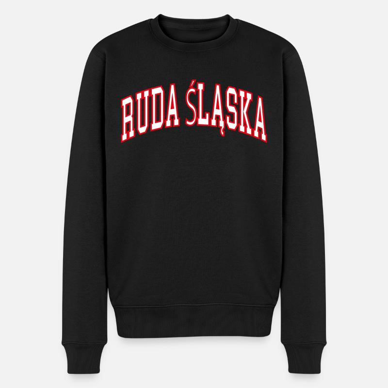 Ruda Śląska - Männer Premium Bio Pullover - Schwarz