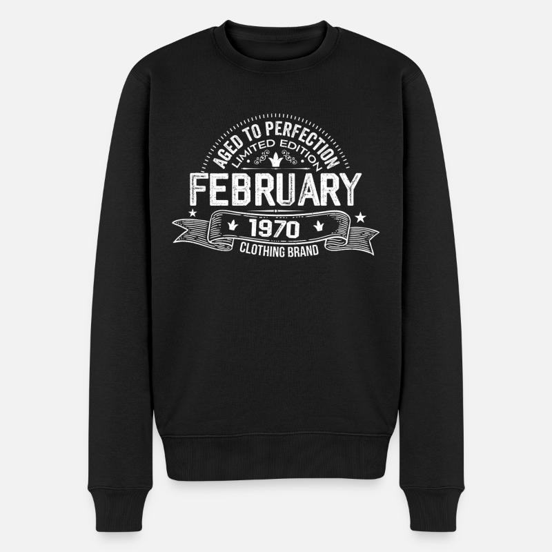 Februar 1970 - Februar 1970 Geburtstag 1970 Retro - Männer Premium Bio Pullover - Schwarz