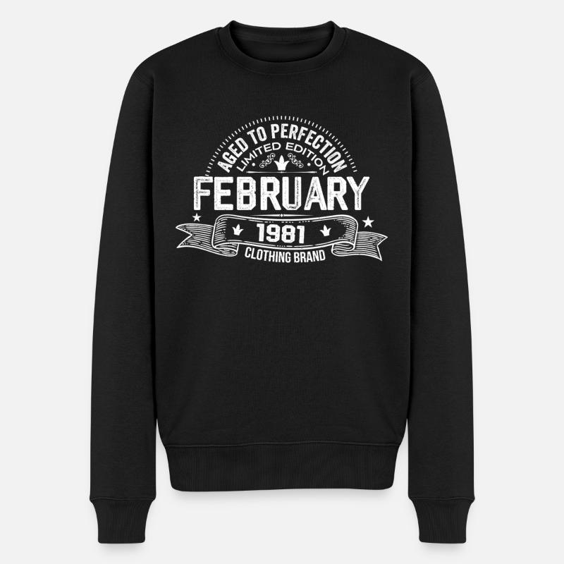 Februar 1981 - Februar 1981 Geburtstag 1981 Retro - Männer Premium Bio Pullover - Schwarz