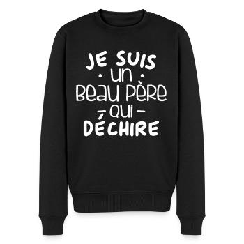 je suis un beau père qui déchire - Pull Premium bio Homme - noir - Devant - Nico (187cm)