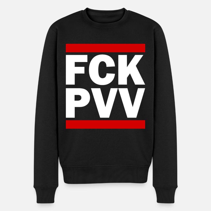 Fck pvv - Männer Premium Bio Pullover - Schwarz