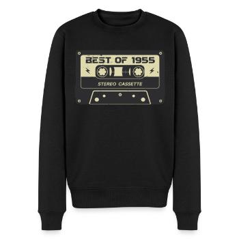 Retro Kassette 1955 vintage 1955 Geburtstag 1955 - Männer Premium Bio Pullover - Schwarz - Vorne - Nico (187cm)